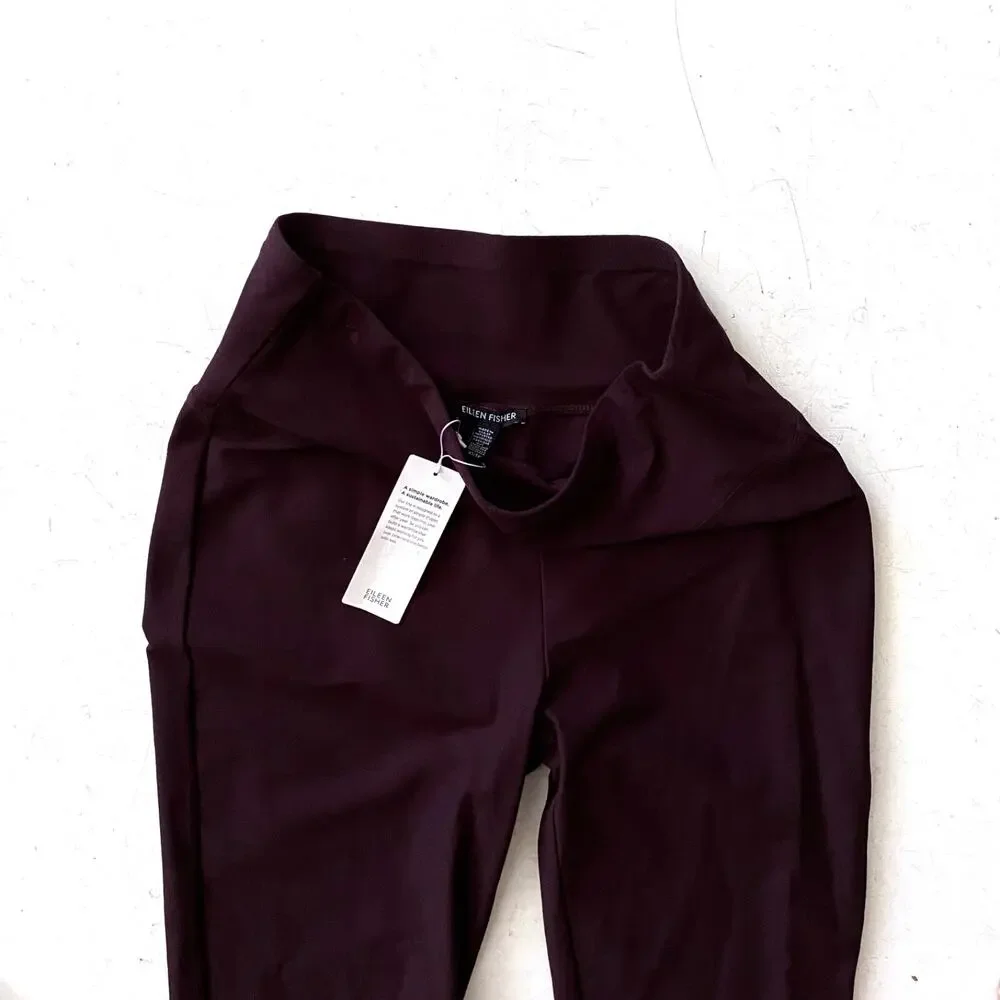 Eileen Fisher Nwt High Waist Washable Stretch Crepe Slim Ankle Pants Casis 3X